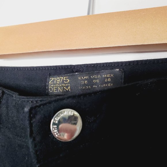 Zara Z1975 Pants Skinny Stretch Modern Minimalist Sleek Deep Black 6 - Picture 5 of 11